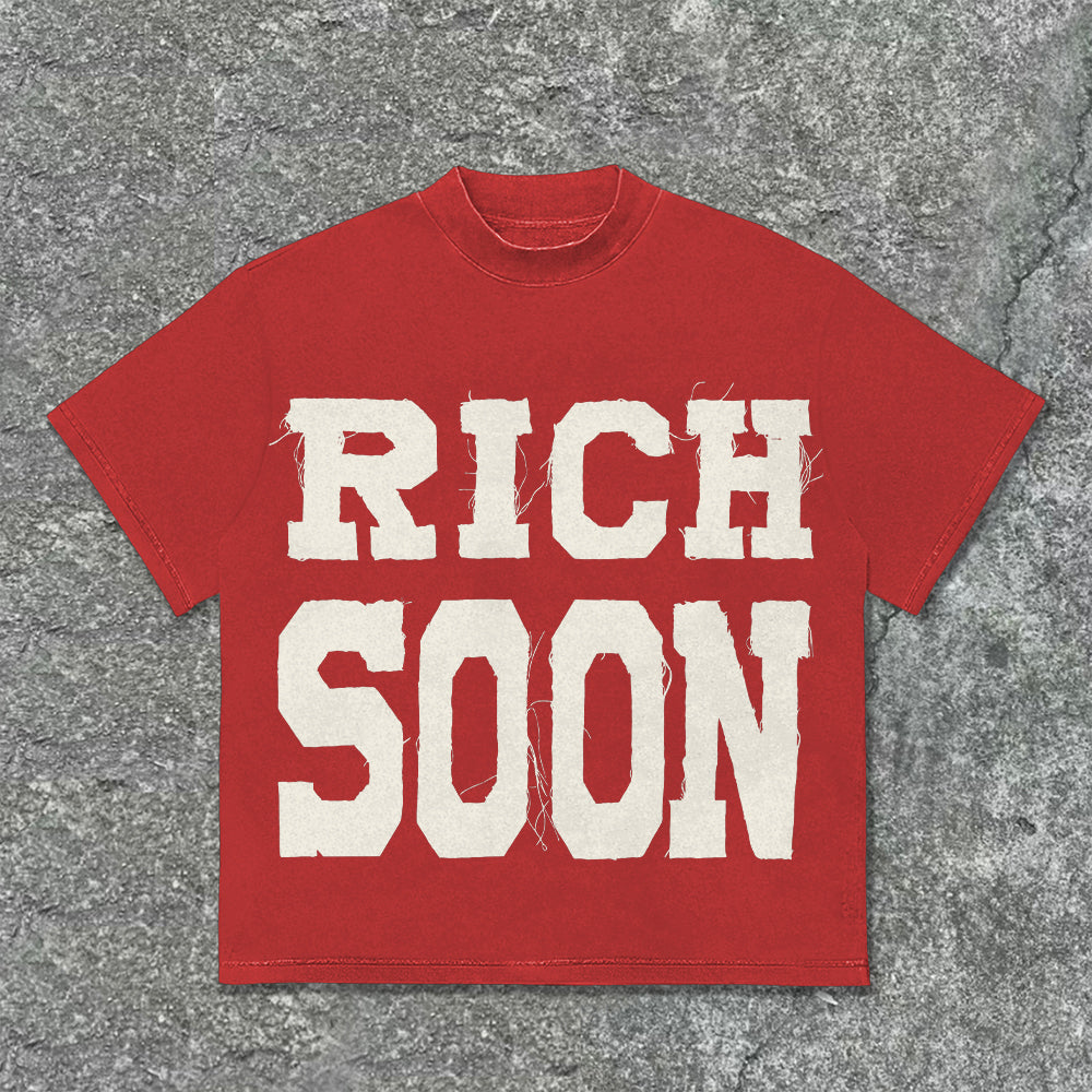 Vintage Rich Soon Graphic Cotton Short Sleeve T-Shirt