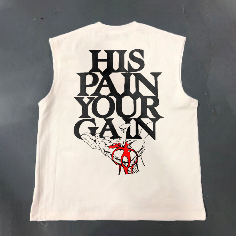 Lord's Gym God Print Cotton Casual Tank Top