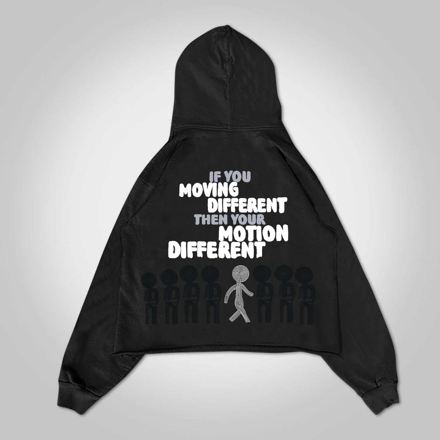 Vintage Motion Different Graphic Oversized Pullover Hoodie