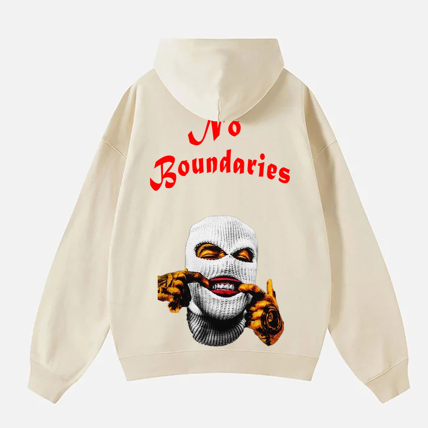 Vercoo Vintage Y2k No Boundaries Graphic Oversized Hoodie