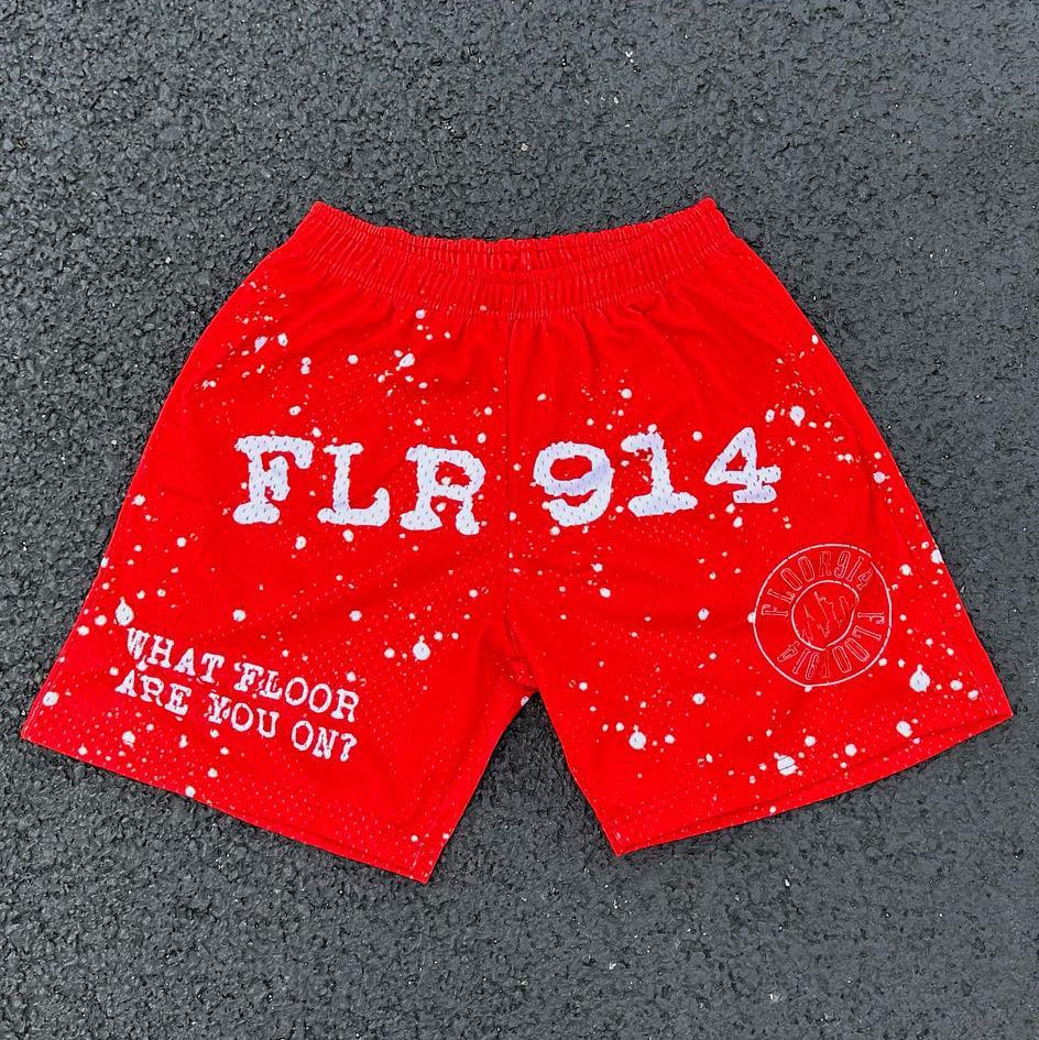 Vercoo Vintage Street Flr914 Print Mesh Shorts