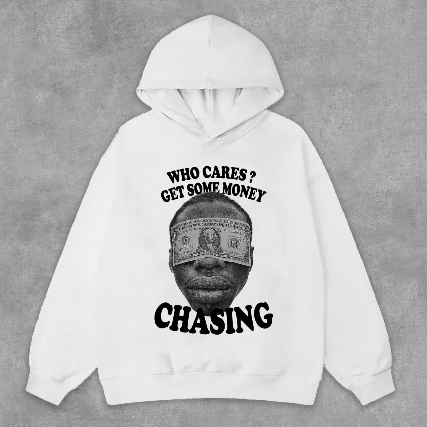 Men's Chasing Money Graphic Print Side Pockets Casual Hoodie