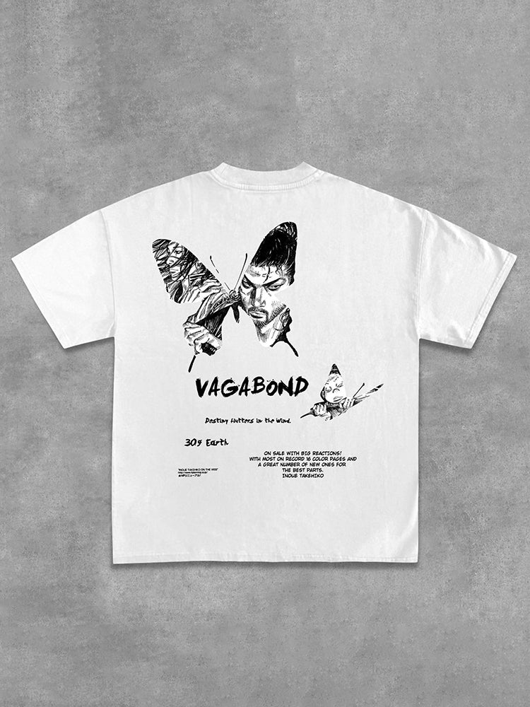 Casual Vagabond- Pattern Design Cotton T-Shirt