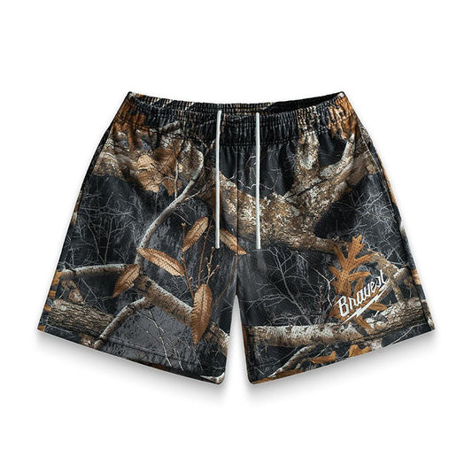 Vintage Bravest Studios Jungle Graphics Mesh Shorts