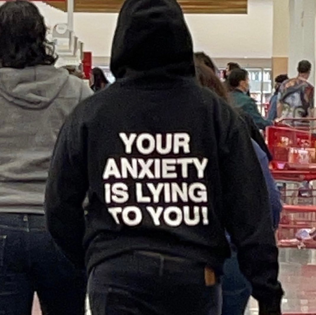 Vercoo Your Anxiety Is Lying To You Printed Hoodie