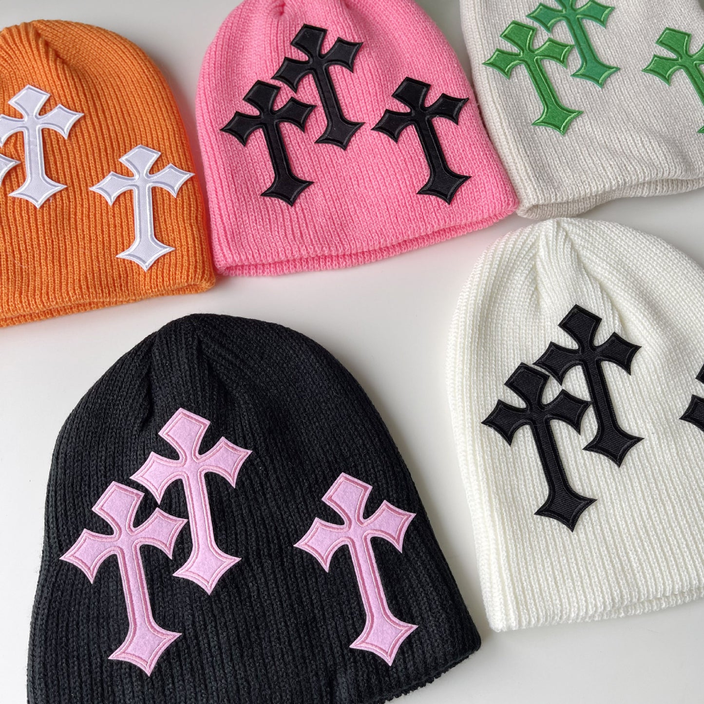 Y2k Casual Gothic Cross Graphic Knitted Hat