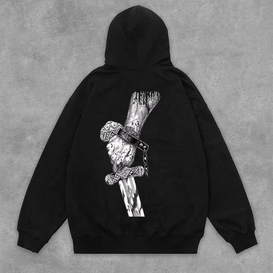 Vinland Saga Graphic Print Side Pockets Hoodie