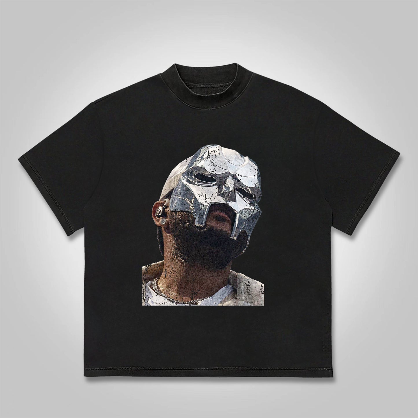 Vercoo Vintage The Illest Villain Mf Doom Graphic Print Cotton T-Shirt