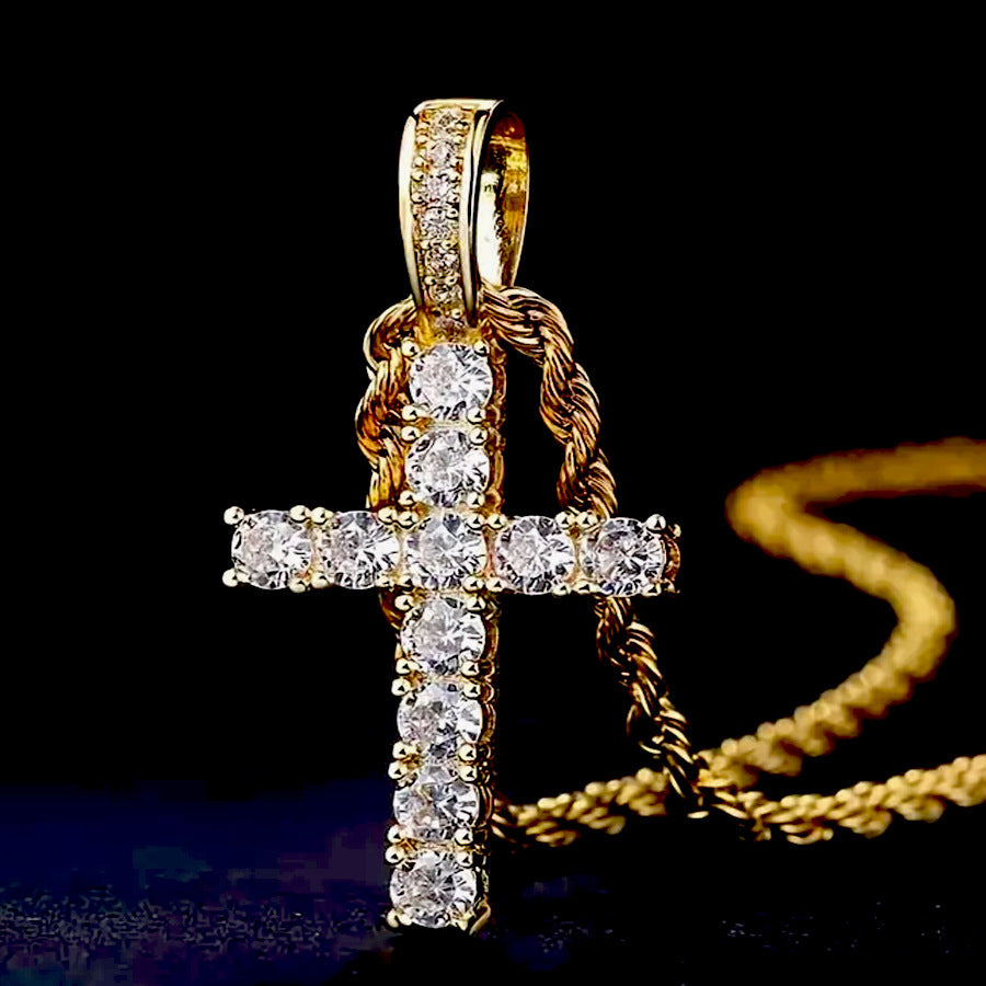 Hip Hop Cross Twist Necklace