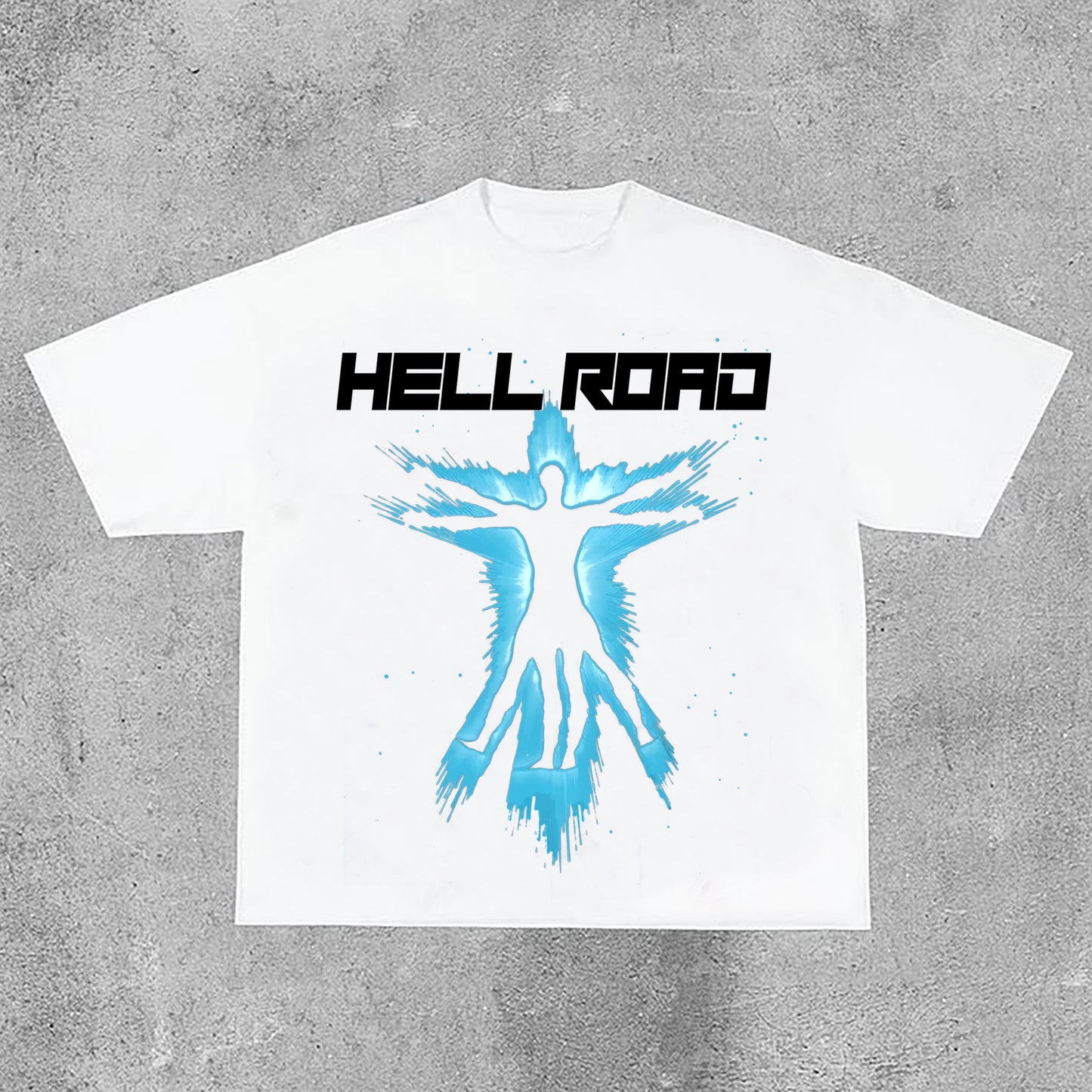 Hell Road Retro Portrait Graphic Print Cotton T-Shirt