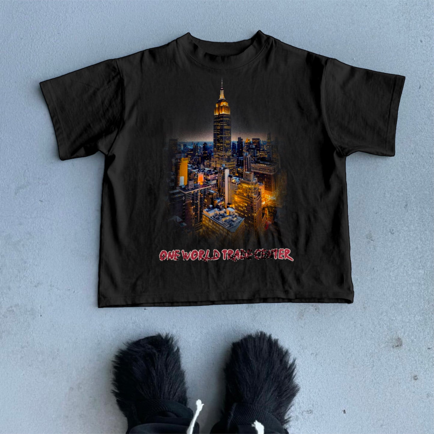 New York Limited - No 1 World Trade Center Old Print Graphic Cotton T-Shirt