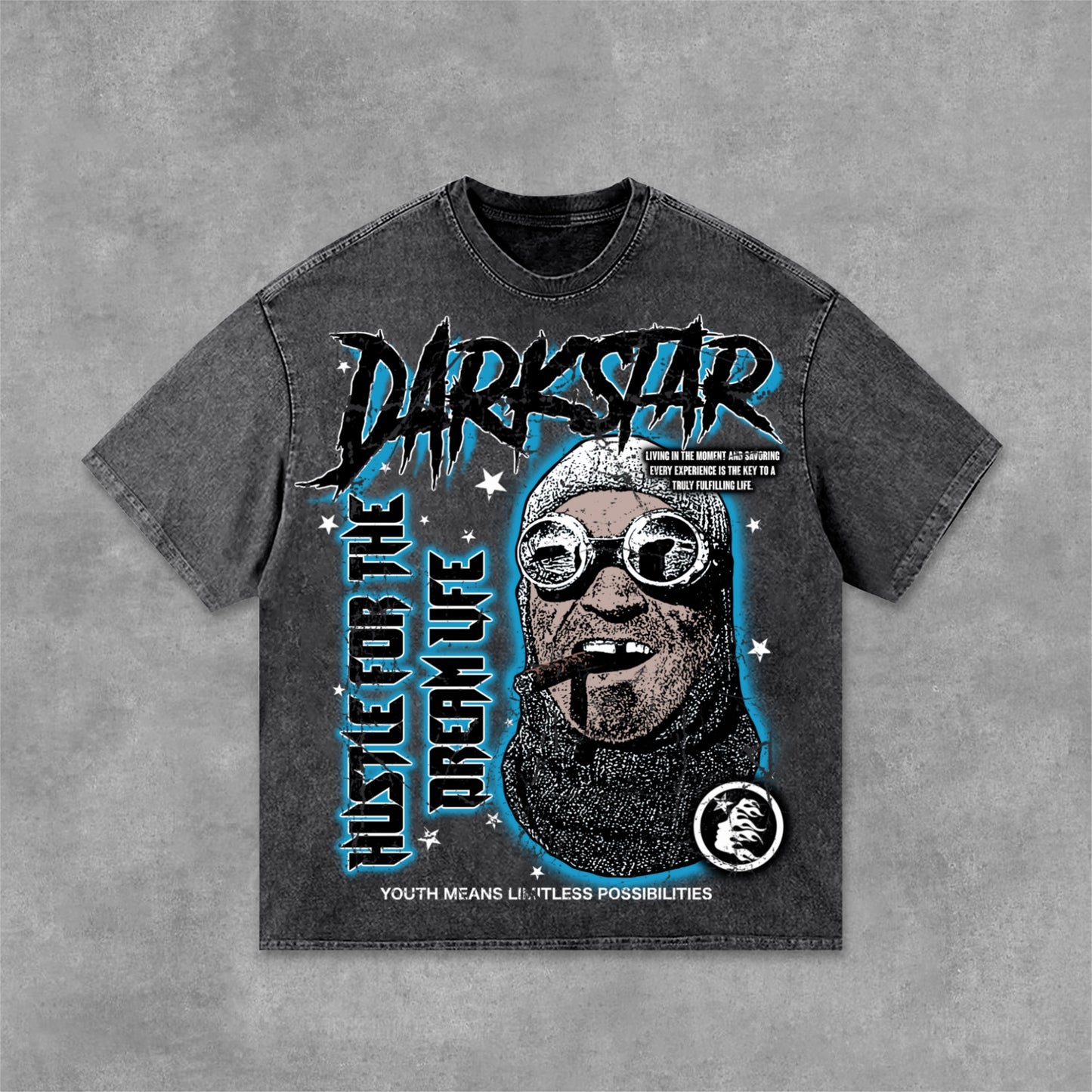 Darkstar-2024 New Print Pattern Acid Washed T-Shirt