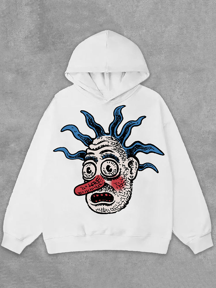 Funny Cartoon Avatar Graphics Print Side Pockets Hoodie