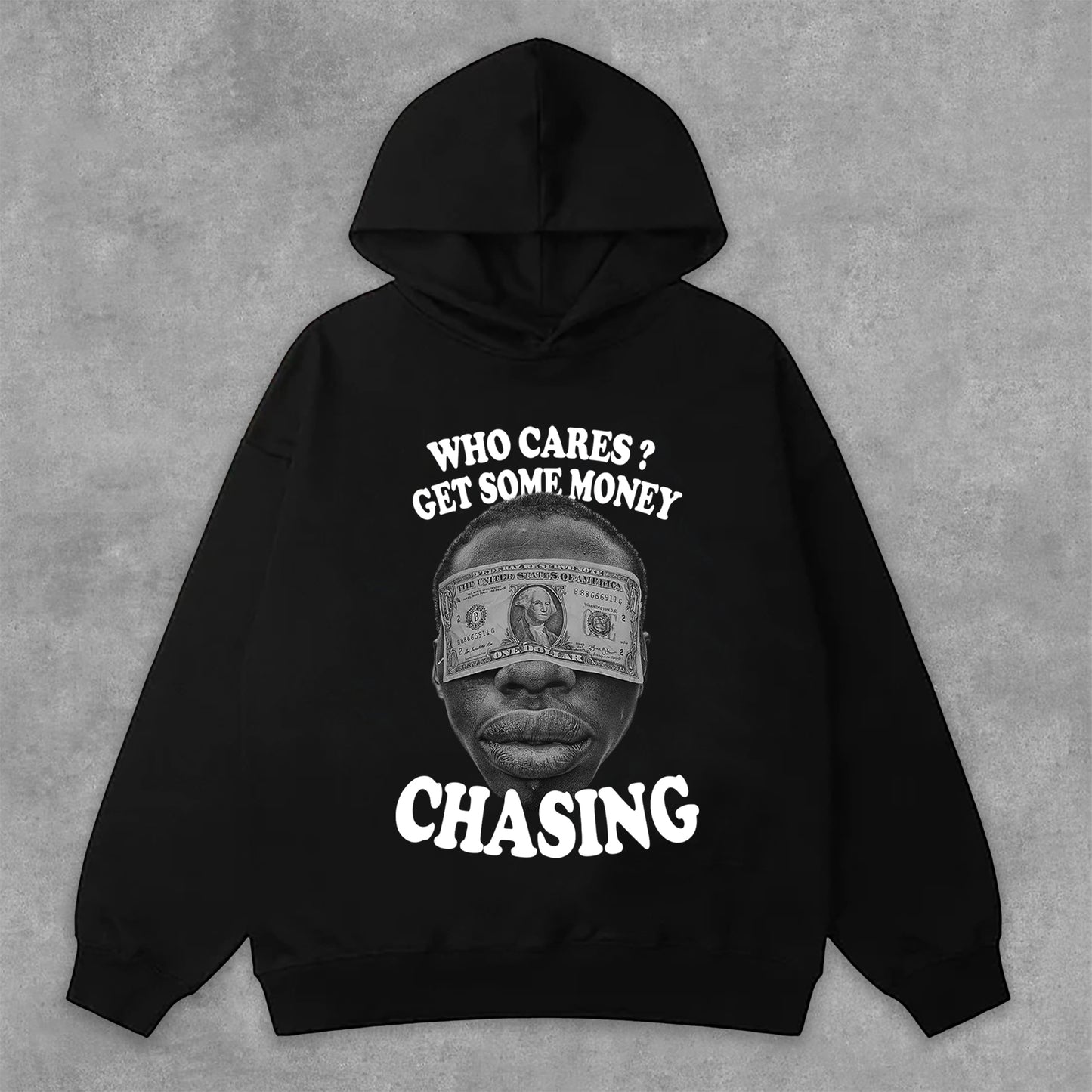 Men's Chasing Money Graphic Print Side Pockets Casual Hoodie