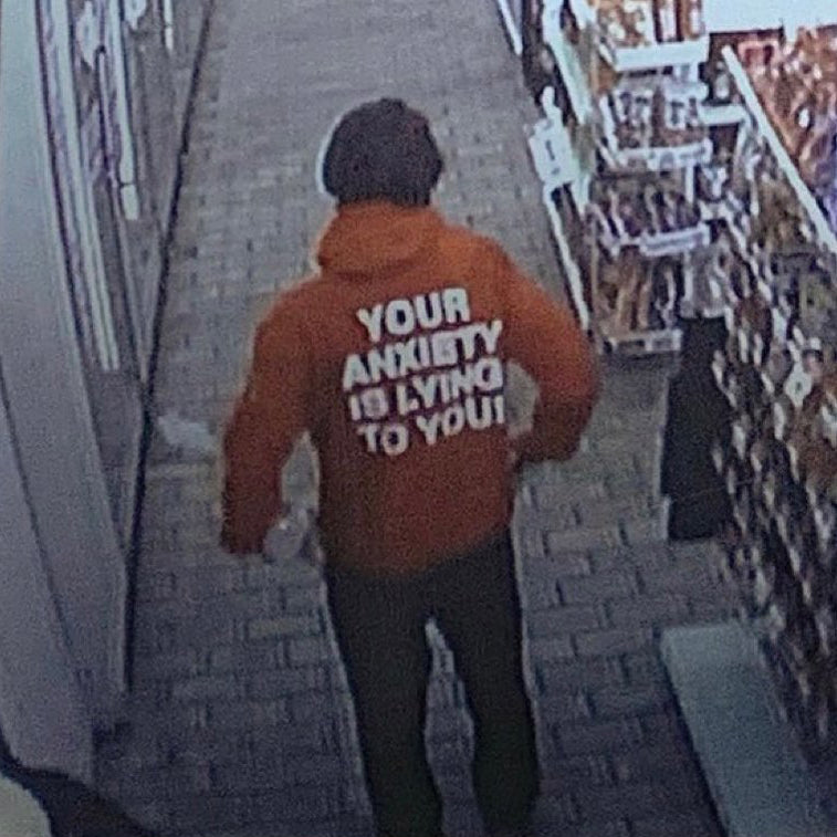 Vercoo Your Anxiety Is Lying To You Printed Hoodie