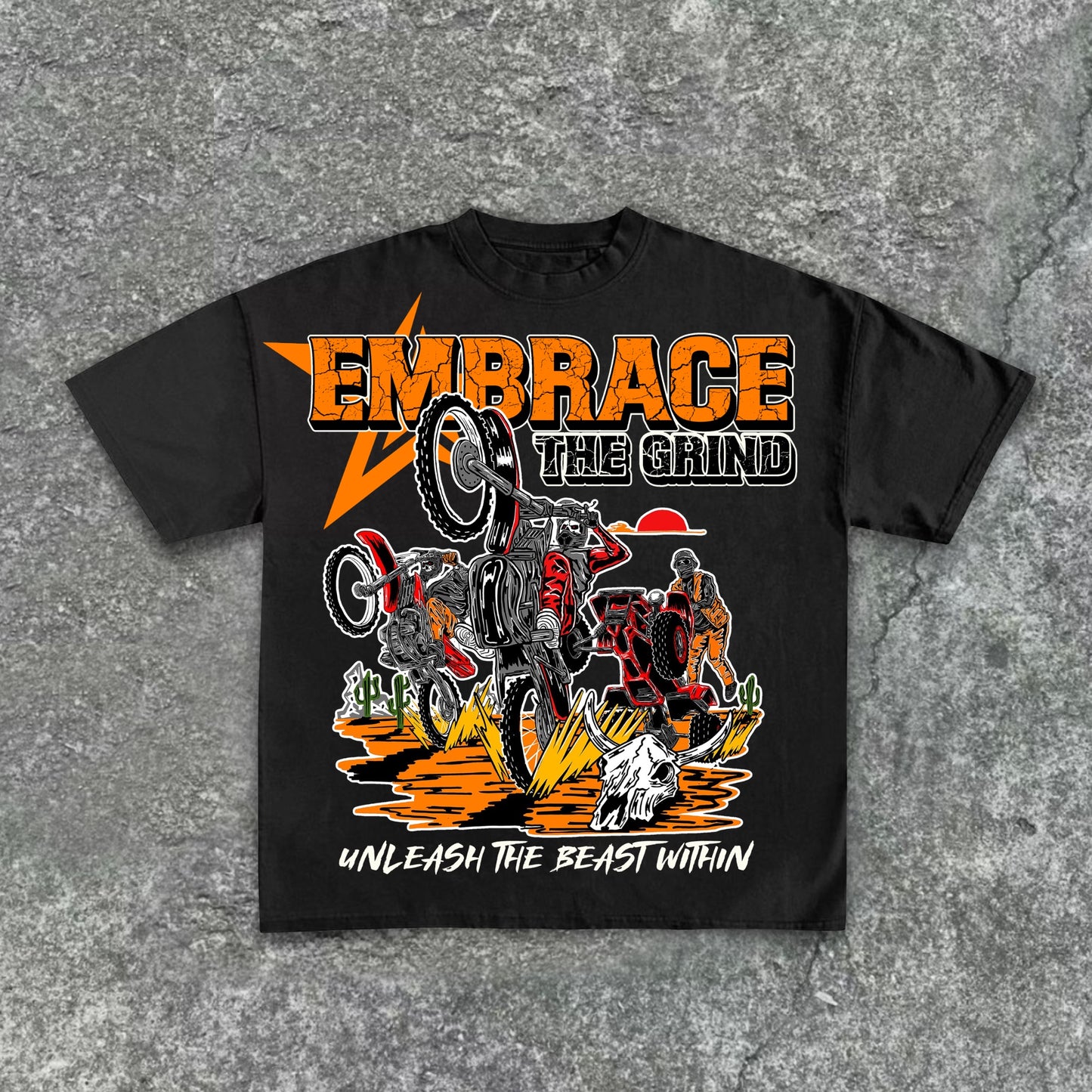 Vintage American Graphic - Embrace The Challenge Cotton T-Shirt