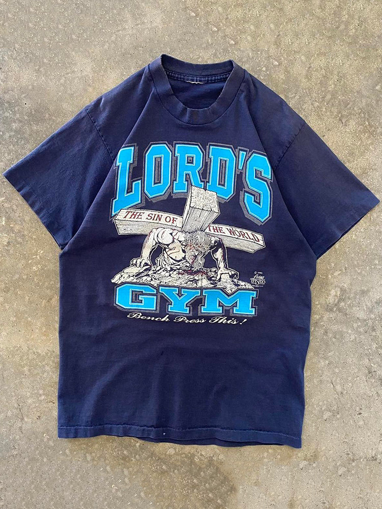 Vintage 90 S Faded Navy Lords Gym Short Sleeve T-Shirt