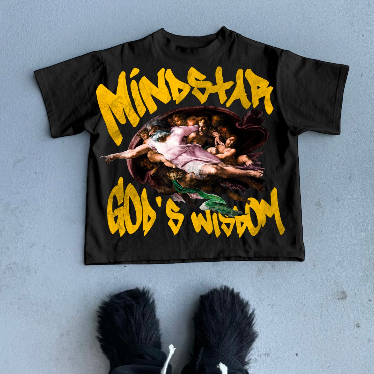 Mindstar - God's Wisdom Print Pattern Cotton T-Shirt