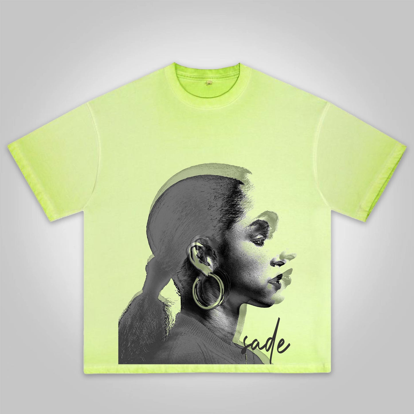 Vercoo Vintage Sade Adu Print Washed T-shirt