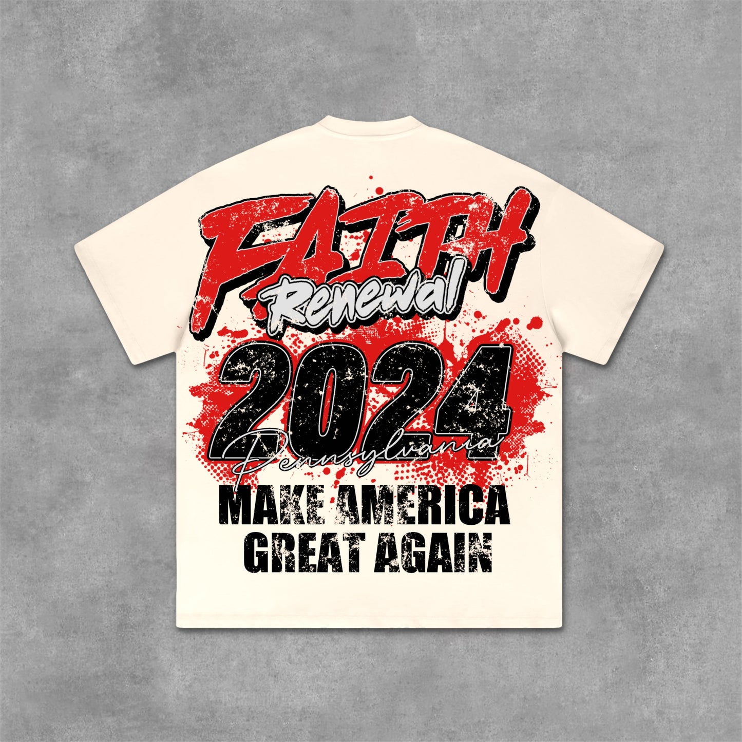 Make America Great Again 2024 Faith Vintage Graphic Cotton T-Shirt