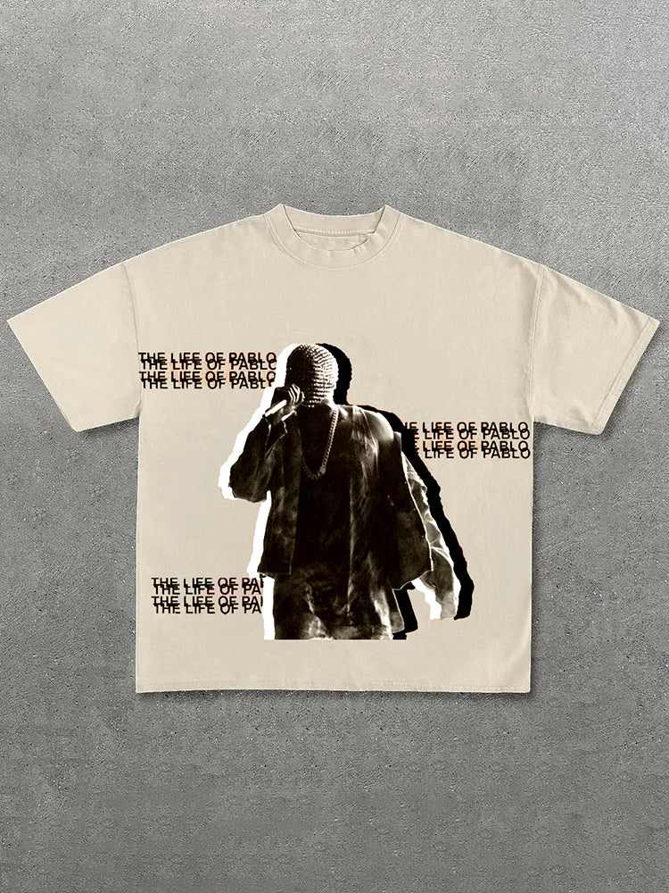 Vercoo Vintage Unisex The Life Of Pablo Graphic Cotton T-Shirt