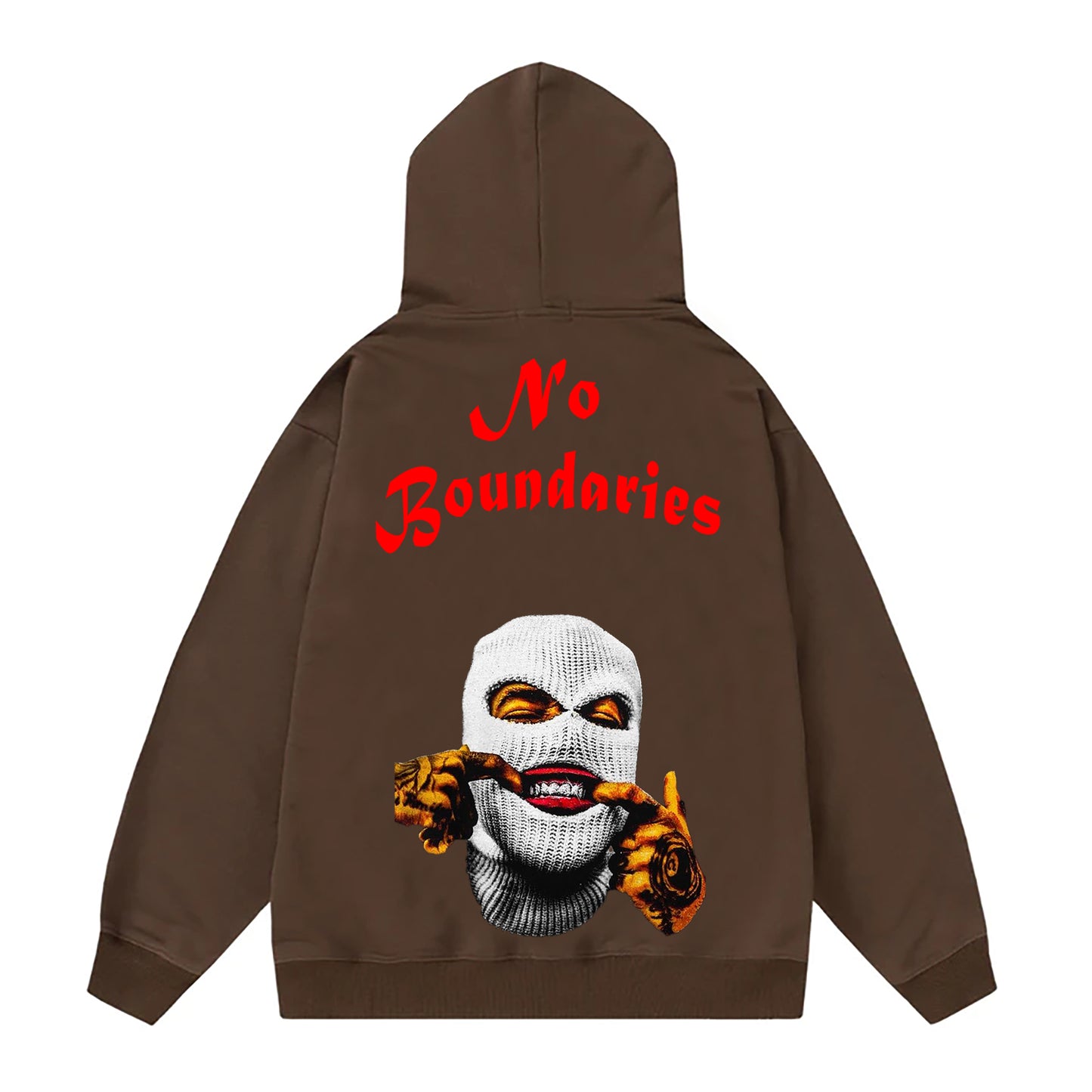 Vercoo Vintage Y2k No Boundaries Graphic Oversized Hoodie