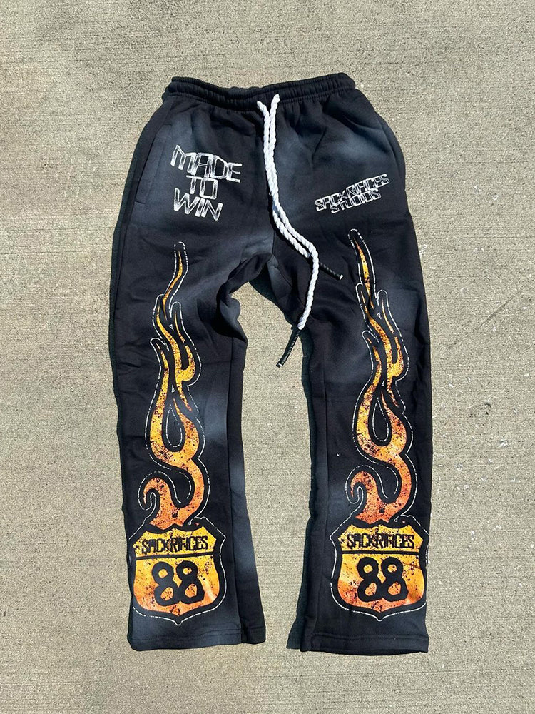 Vintage Runner Flame Street Flare Sweatpants