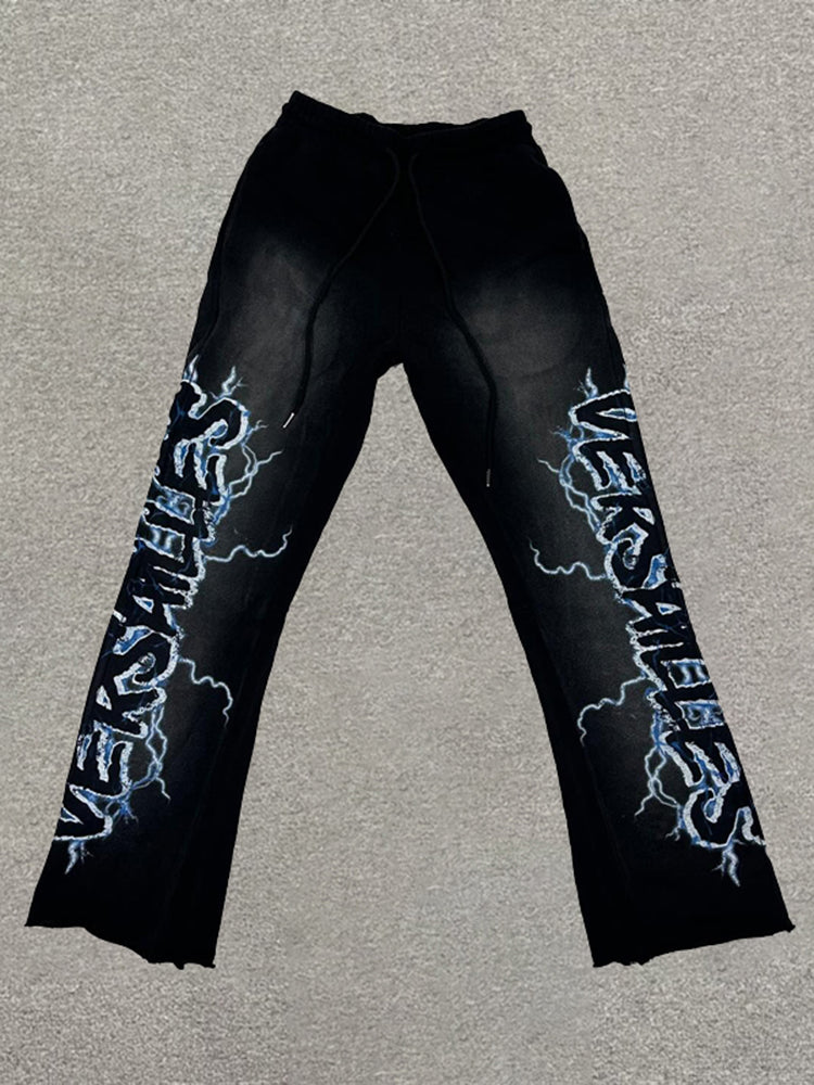 Vercoo Vintage Versailles Lighting Flared Sweatpants