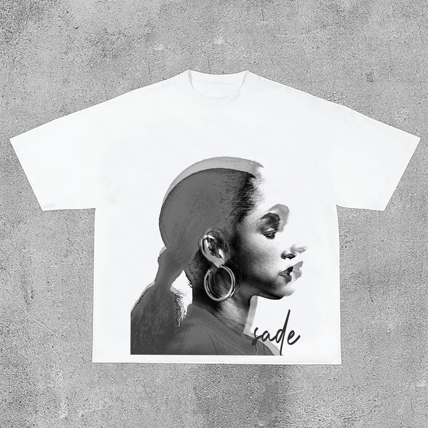 Vintage Sade Adu Print Graphic Cotton T-Shirt