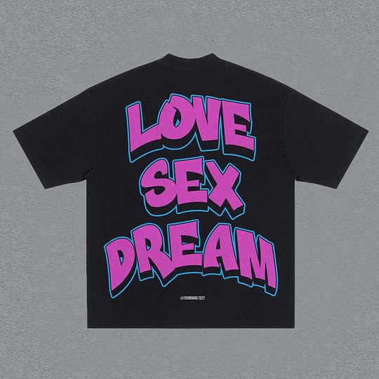 Vercoo Vintage Love Sex Dream Graphic Cotton T-Shirt