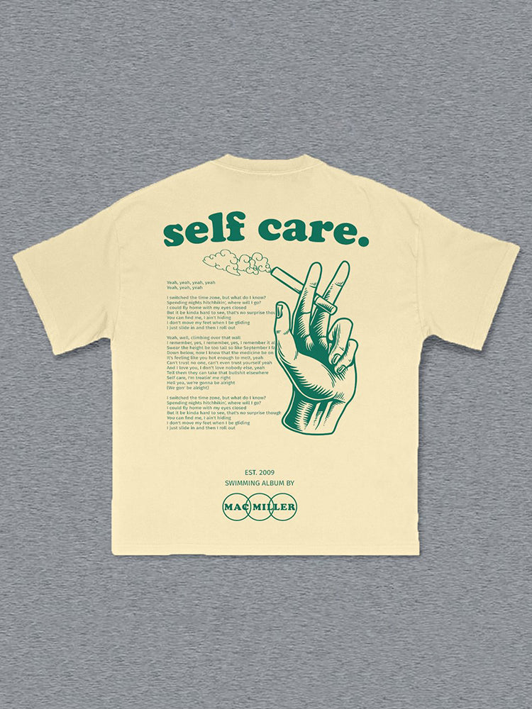 Vintage Self Care Graphic Cotton T-Shirt