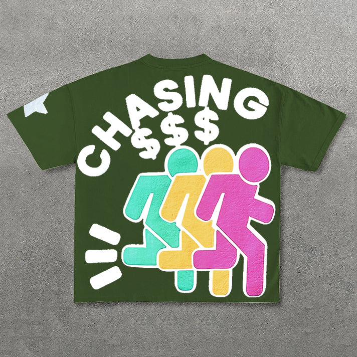 Chasing Money Graphic Print Cotton T-Shirt