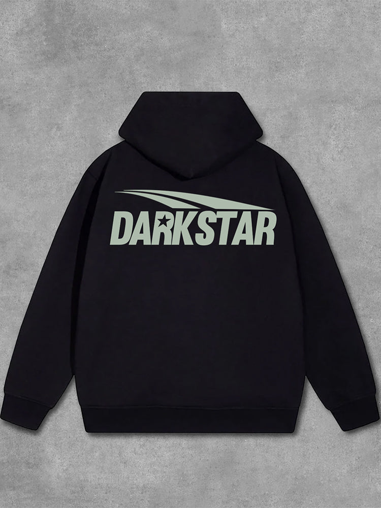 Darkstar-2024 Basic Letter Design Printed Pattern Thin Hooded Sweatshirt