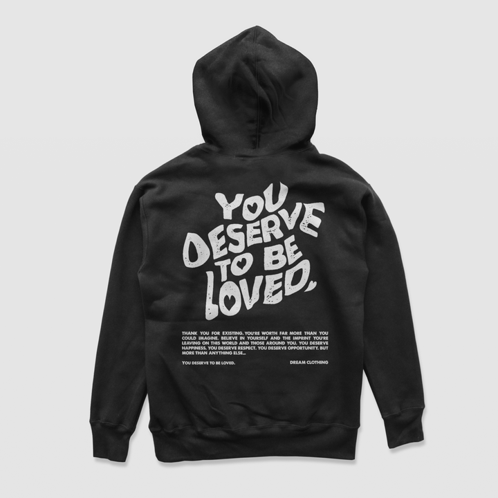 Vercoo You Deserve To Be Loved Print Graphic Pullover Hoodie