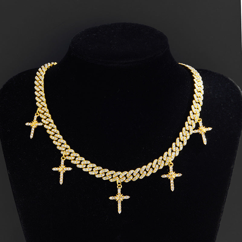 Hip Hop Cross Diamond Cuban Necklace