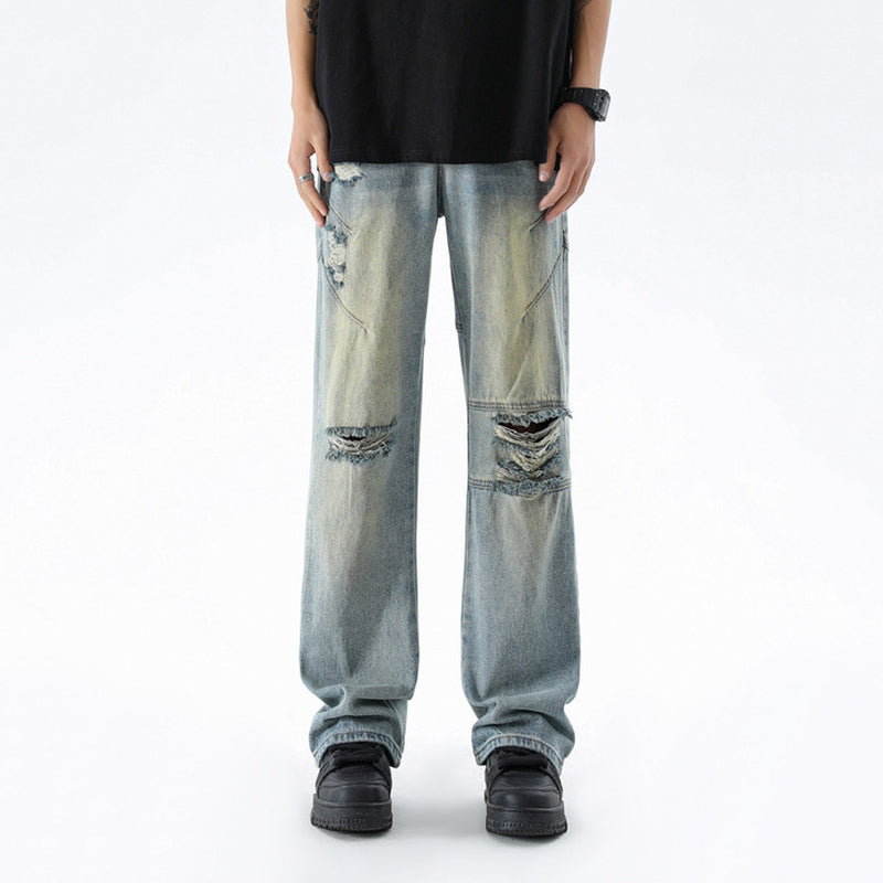 Men's Retro Wasteland Ripped Bootcut Jeans