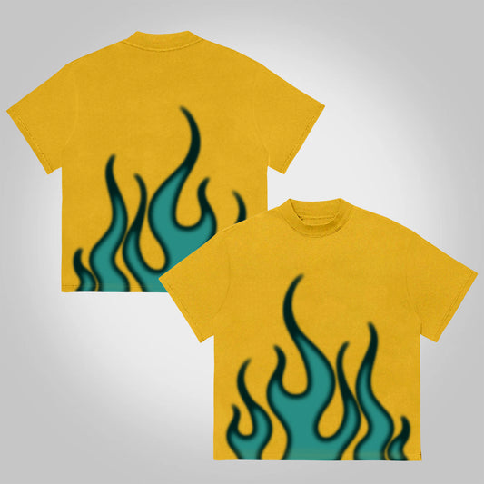 Vercoo Virtual Flame Graphics Cotton T-Shirt