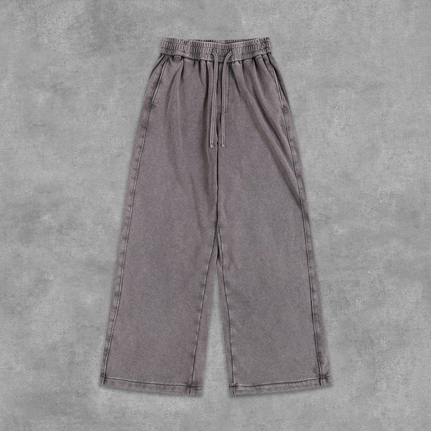 Vercoo Vintage Washed Cotton Flared Straight Leg Pants