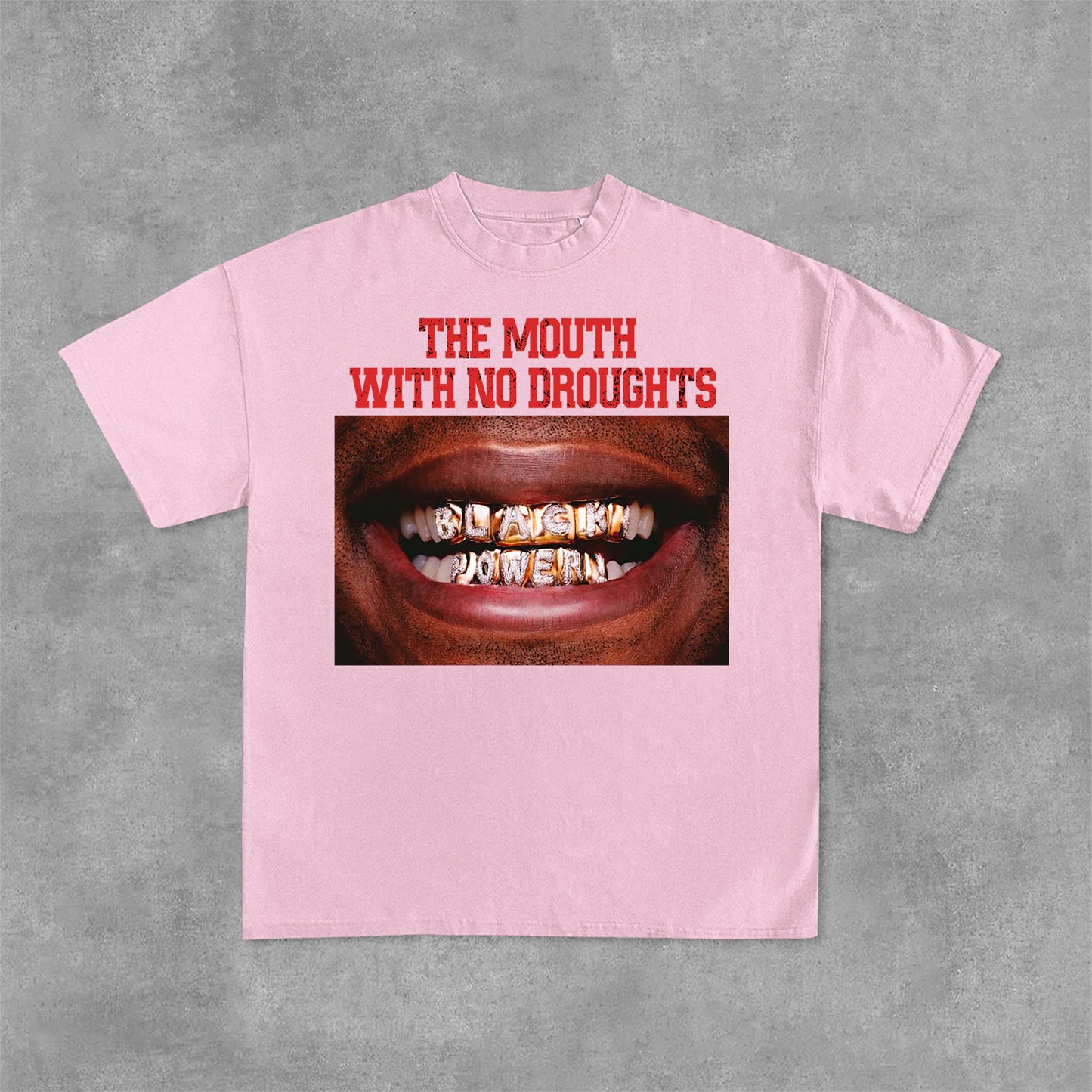 Lips Graphic The Mouth With No Droughts Print Cotton T-Shirt