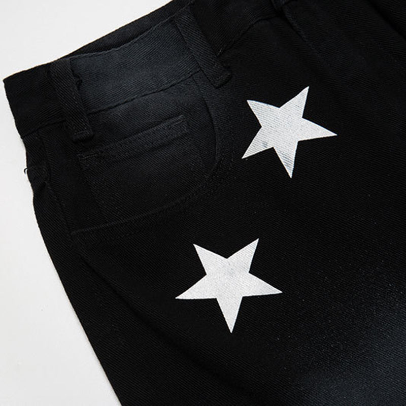 American Street Hip-Hop Five-Pointed Star Jeans