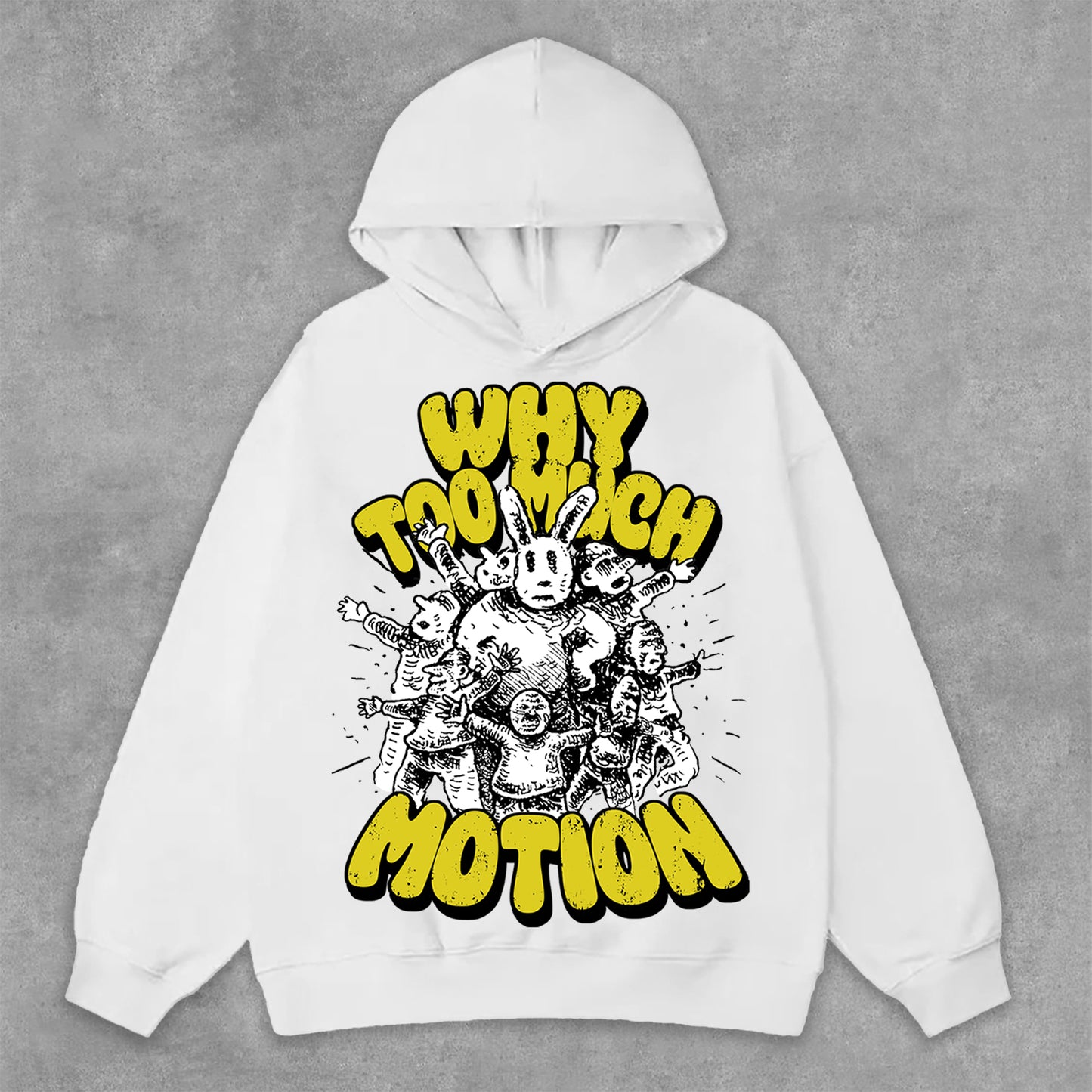 Men's Why Too Much Motion Graphic Print Side Pockets Hoodie