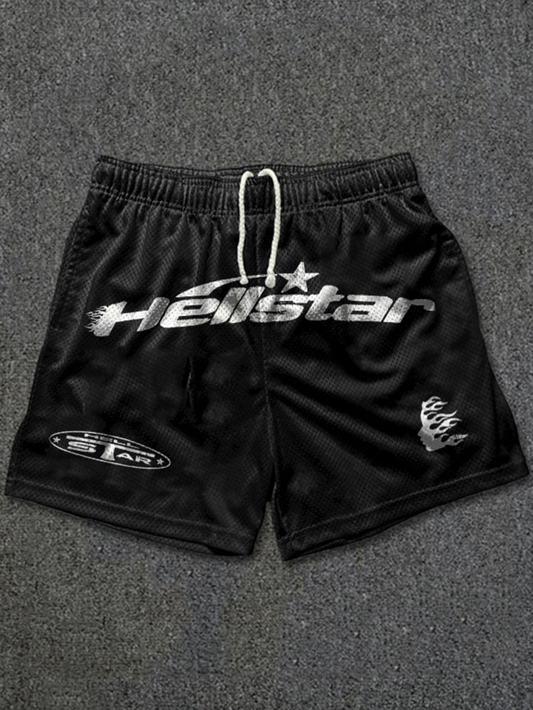 Vintage Hellstar Graphic Casual Street Mesh Shorts