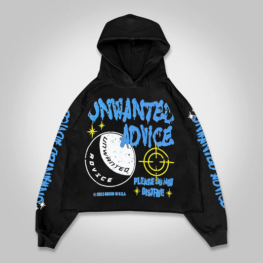 Vercoo Vintage Unwanted Advice Graphics Pocket Hoodie