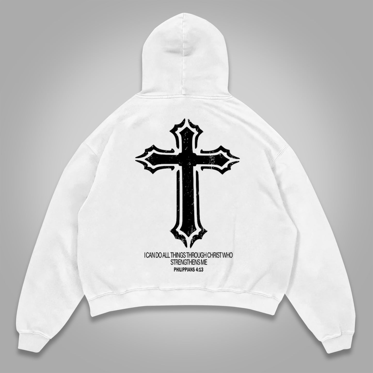 Philippians 4 13 I Can Do All Things Through Christ Who Strengthens Me Graphic Print Hoodie