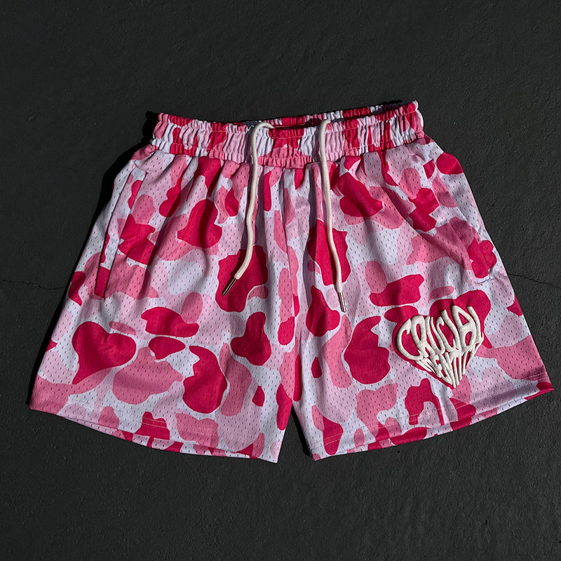 Camo Puff Printed Mesh Shorts