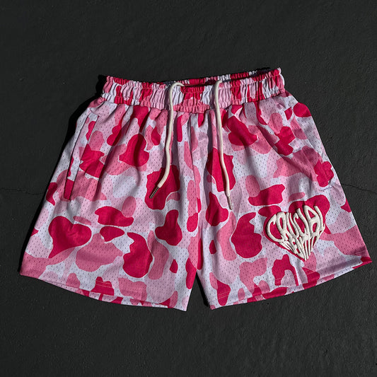 Camo Puff Printed Mesh Shorts