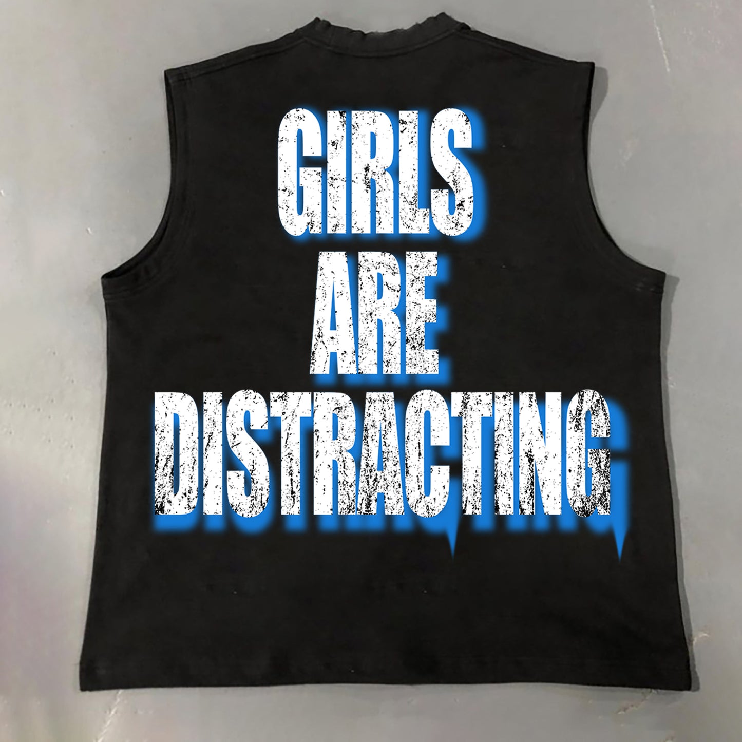 Girls Will Distract Attention Print Cotton Retro Tank Top