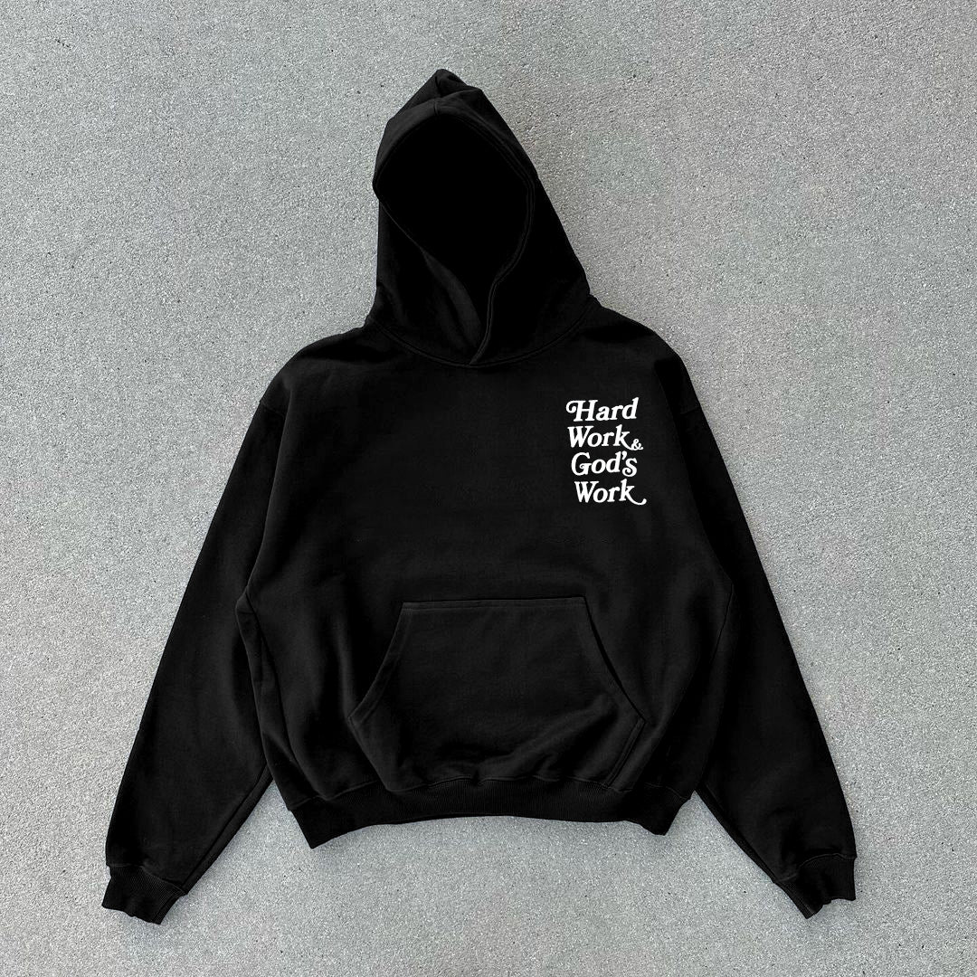 Hard Work & God's Work Print Pullover Fleece Hoodie