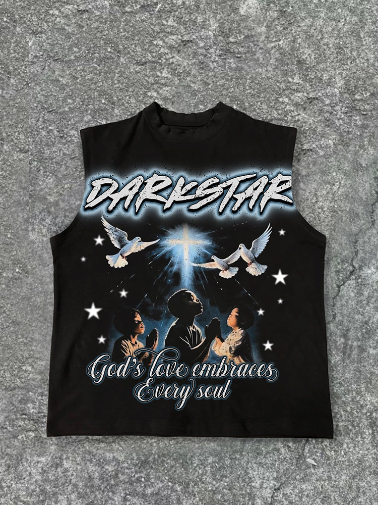 Darkstar - Pray To God - Vintage Print Pattern Cotton Tank Top