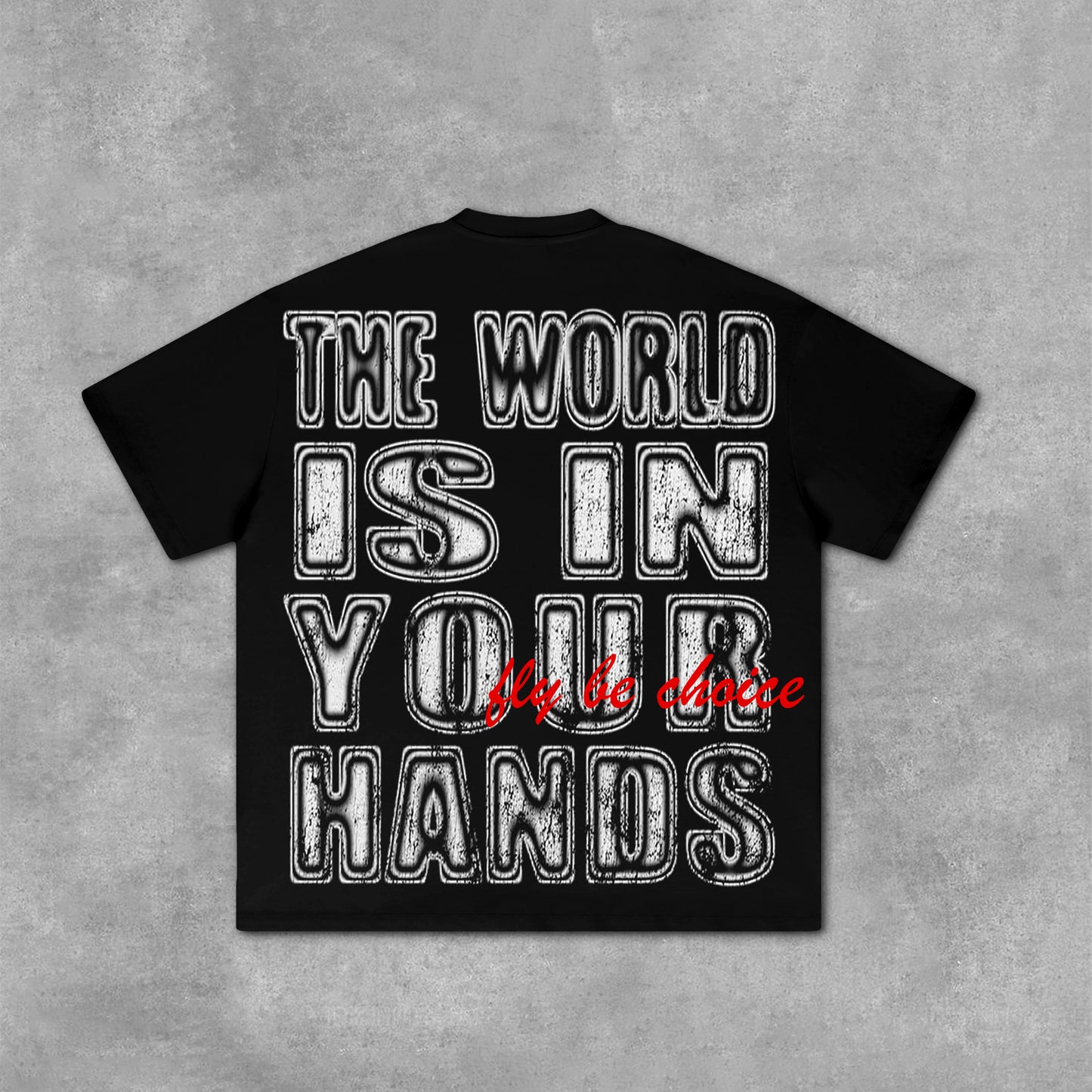 Vercoo World In Hands Fly By Choice Graphic Cotton T-Shirt